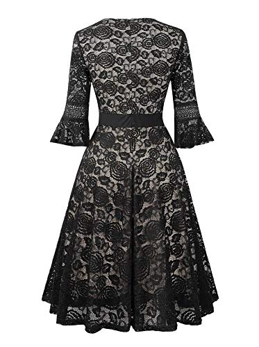 Vintage Lace Swing Cocktail Dress Tea Length Wedding