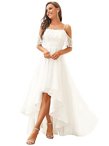 Off Shoulder High Low Wedding Ball Gown US16