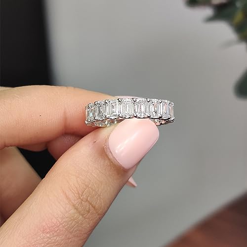 4 Carat Lab Grown Emerald Cut Diamond Wedding Band