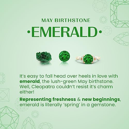 Emerald Solitaire Pendant Necklace in 14K White Gold