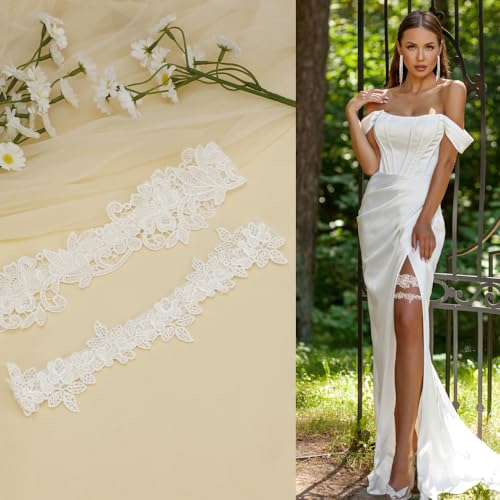 Elegant White Wedding Garter Set for Brides