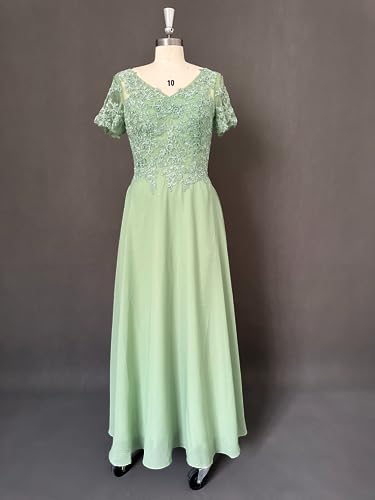 Taupe Chiffon Lace Applique Tea Length Dress, Size 16