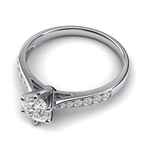 White gold 1.0 CT Moissanite Engagement Ring Promisena