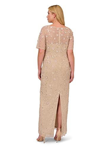 Adrianna Papell Women's Beaded Floral Gown