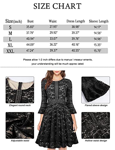 Vintage Lace Swing Cocktail Dress Tea Length Wedding