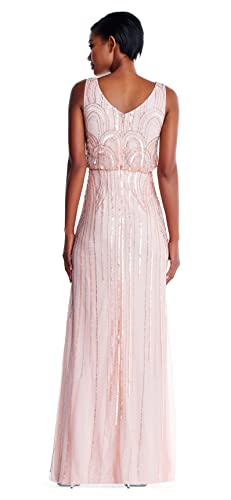 Adrianna Papell Women's Blush Beaded Art Nouveau Dress