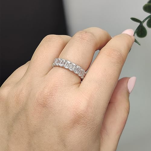 4 Carat Lab Grown Emerald Cut Diamond Wedding Band