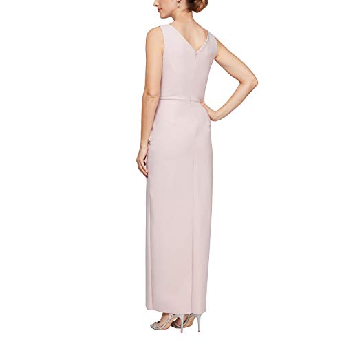 Blush Alex Evenings Women's Slimming Long Ruched Dress