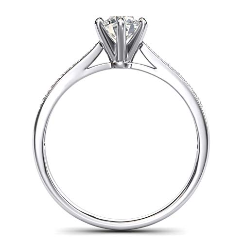 White gold 1.0 CT Moissanite Engagement Ring Promisena