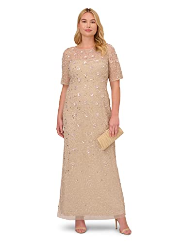 Adrianna Papell Women's Beaded Floral Gown