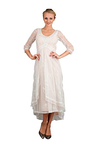 Nataya 40163 Ivory/Peach Wedding Gown, Downton Abbey Style