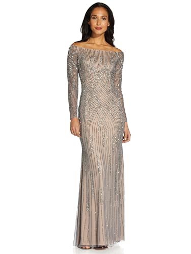 Adrianna Papell Off Shoulder Beaded Wedding Gown