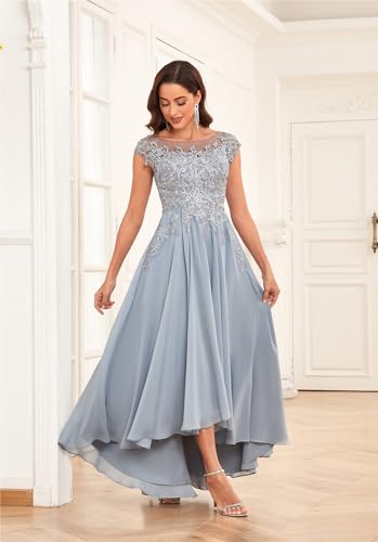 Ivory Lace Mother of The Bride Tea Length Dress