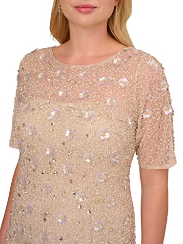 Adrianna Papell Women's Beaded Floral Gown