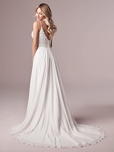 Spaghetti Straps Lace Wedding Dress with Slit