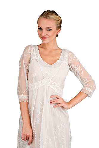 Nataya 40163 Ivory/Peach Wedding Gown, Downton Abbey Style