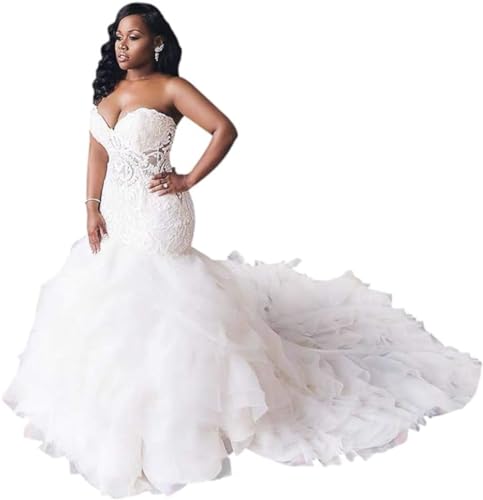 Mermaid Sweetheart Cap Sleeve Cathedral Train Plus Size Wedding Dress