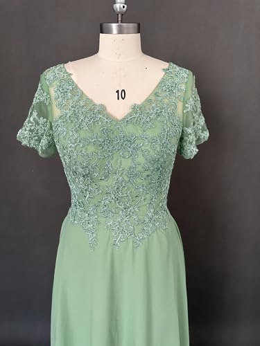Taupe Chiffon Lace Applique Tea Length Dress, Size 16