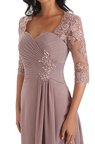 Champagne Lace Applique Mother of the Bride Dress