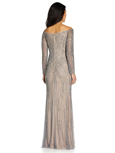 Adrianna Papell Off Shoulder Beaded Wedding Gown