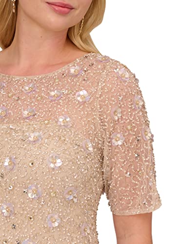 Adrianna Papell Women's Beaded Floral Gown