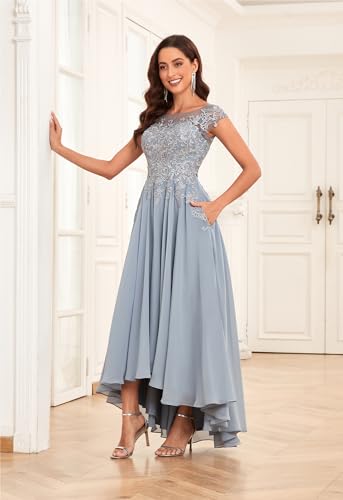 Ivory Lace Mother of The Bride Tea Length Dress