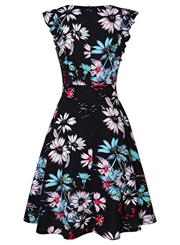 Vintage Ruffle Sleeve Floral A Line Wedding Dress