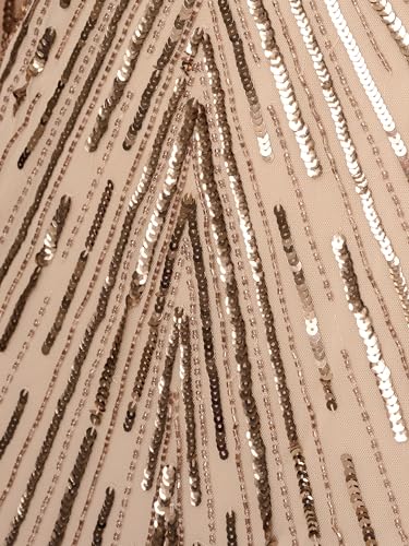 Adrianna Papell Beaded Long Gown for Women, Biscotti