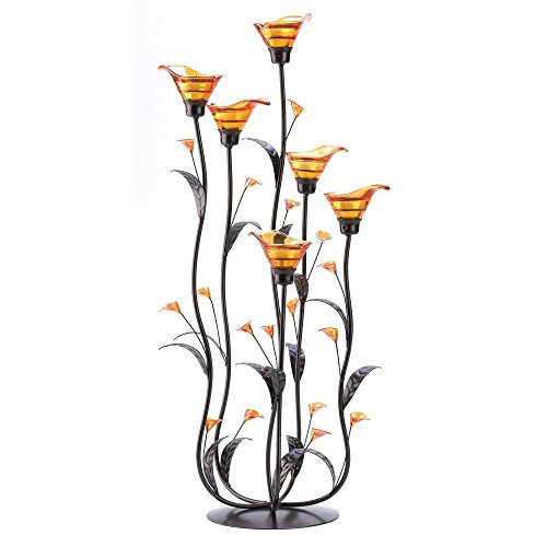 Amber Calla Lilly Candleholder Wedding Centerpieces - Set of 10