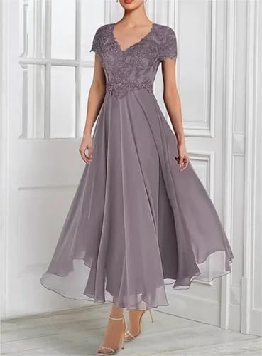 Silver Tea Length Mother of the Bride Dress Set