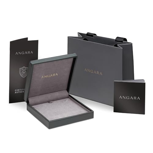 Angara Natural Ruby Three Stone Pendant Necklace for Women