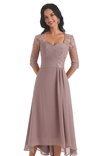 Champagne Lace Applique Mother of the Bride Dress