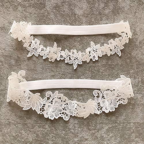 ADOVE Lace Bridal Garters Set with Floral Design