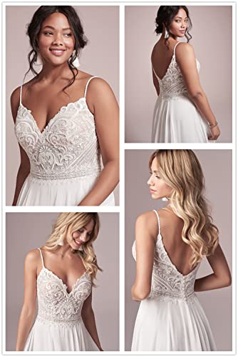 Spaghetti Straps Lace Wedding Dress with Slit
