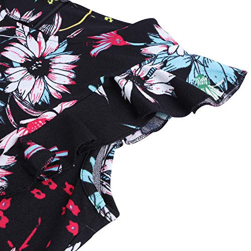 Vintage Ruffle Sleeve Floral A Line Wedding Dress