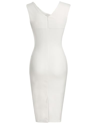 White Sheath Bridesmaid Pencil Dress - Retro 1940s