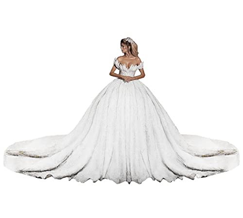 Luxury Sparkly Sequins Ball Gown Wedding Dress