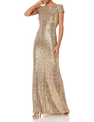 Gold Sequin Classic Gown by Badgley Mischka, Size 12