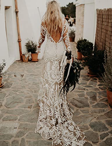 Rustic Lace Mermaid Wedding Dress - 2pc Set
