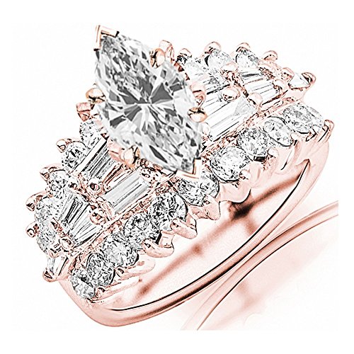 Rose Gold Lab Grown Diamond Engagement Ring Set