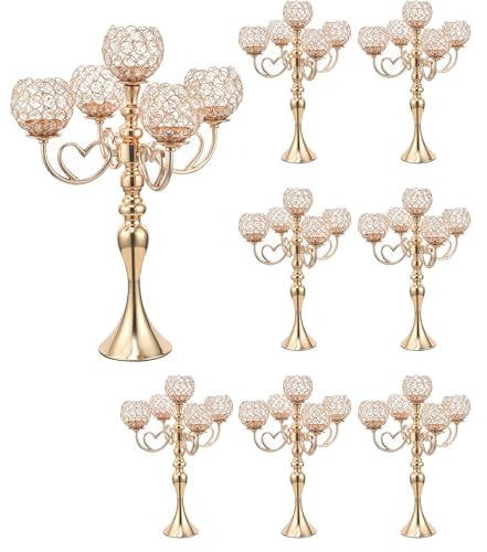 Gold Crystal Candelabra Centerpieces for Wedding Tables