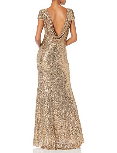 Gold Sequin Classic Gown by Badgley Mischka, Size 12