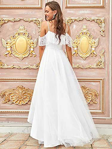 Off Shoulder High Low Wedding Ball Gown US16