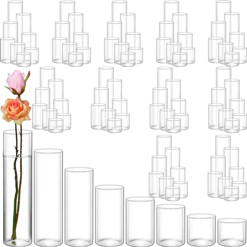 Clear Glass Cylinder Vases for Wedding Centerpieces