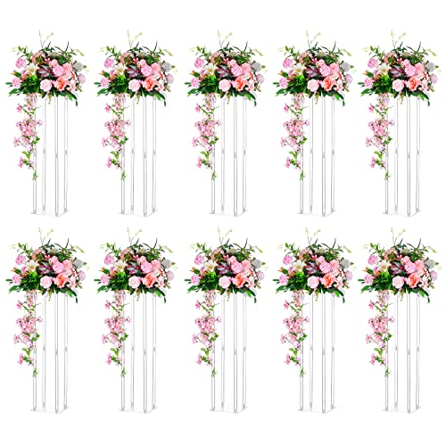 Elegant Wedding Centerpieces Acrylic Vases - Set of 10