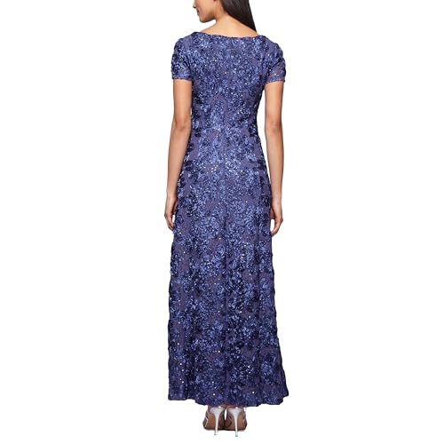 Violet Lace Cap Sleeve Gown for Women's Wedding