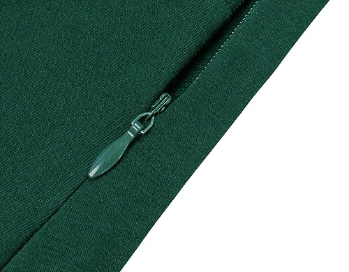 Dark Green V-Neck Sheath Wrap Dress for Women