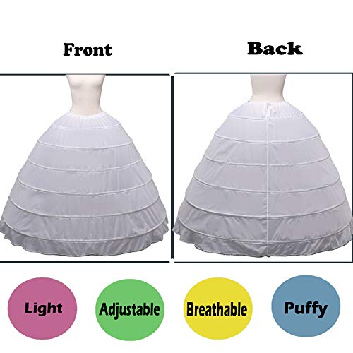 6 Hoop A-line Petticoat for Wedding Bridal Gown