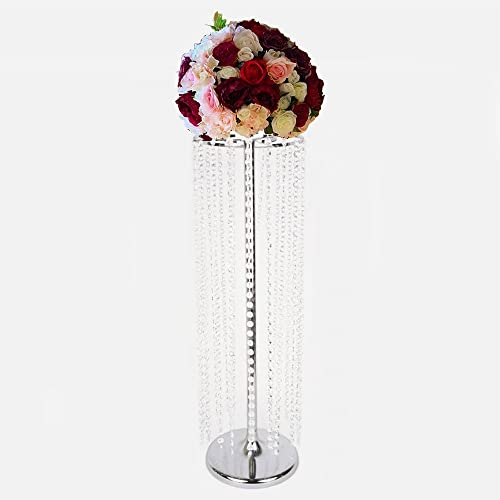 Wedding Flower Chandelier Stand Set with Acrylic Beads