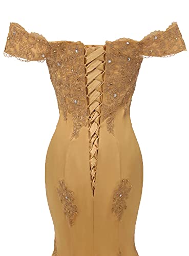 White Lace Off The Shoulder Mermaid Wedding Gown